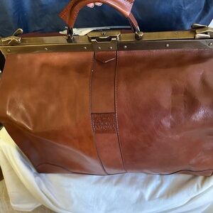 Valentino Tan Leather Travel Bag